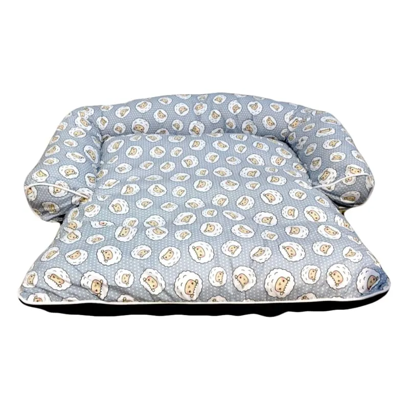 ACE PET Counting Sheeps Grey Non-Fur Empress Dog Bed