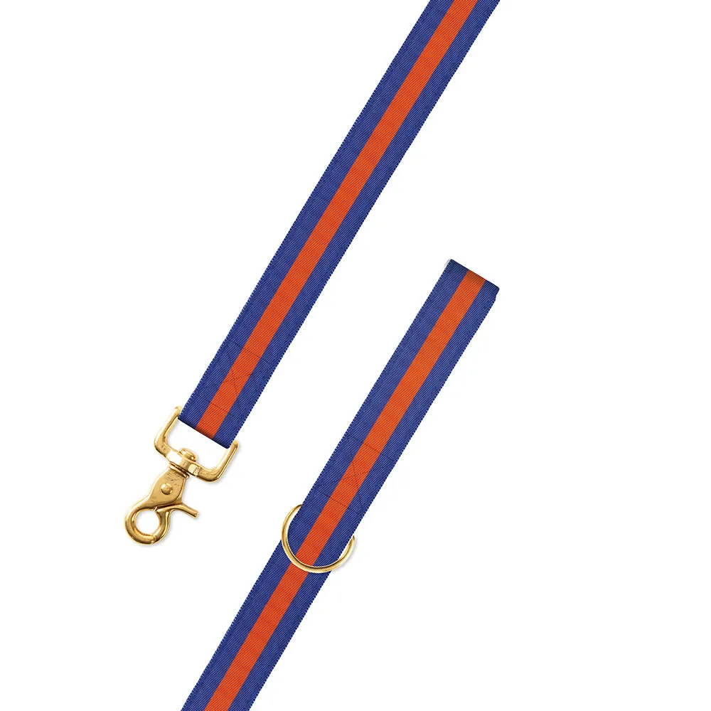 Blue & Orange Grosgrain Ribbon Dog Leash