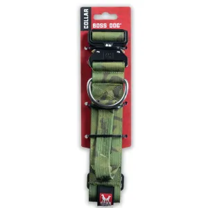 Boss Dog Tactical Collar 1.5" Wide 17"-22" Large Camo Green