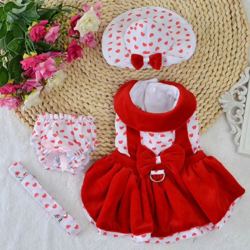 Chic Elegance: Pet Dog Princess Dress - Cute Cotton Wedding Attire for Small Dogs, Chihuahuas, and Pugs - Stylish Clothing Suit for Pets