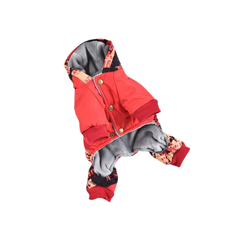 Cross-Border Pet Four-Leg Cotton Coat | Graffiti Pattern Camouflage Windproof Outdoor Jacket for Small Dogs