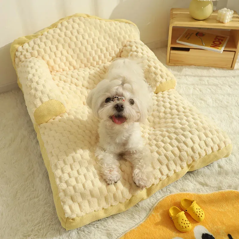 Flannel Pet Dog Bed Cat Mat - Soft Sleeping Blanket, Thicken Dog Mat, Ideal for Puppy and Kitten, Cushion Pet Accessories