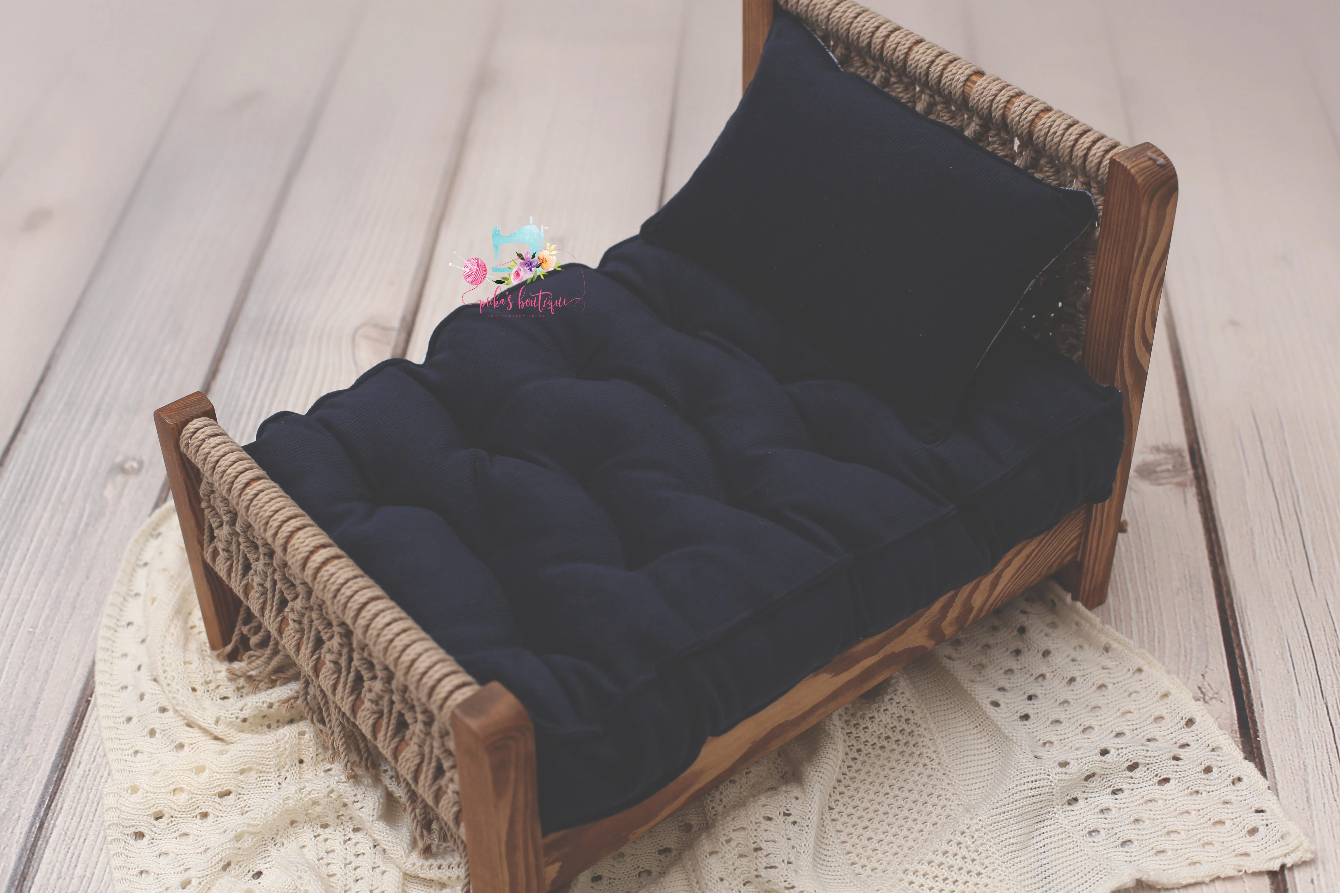 Made to Order REVERSIBLE 2 Color Navy Blue Plaid- NB Mattress
