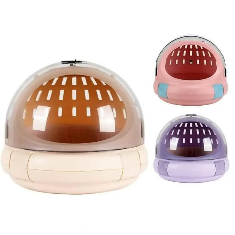 PetGains PGKC 2-in-1 Capsule Pet Carrier & Bed (Beige)