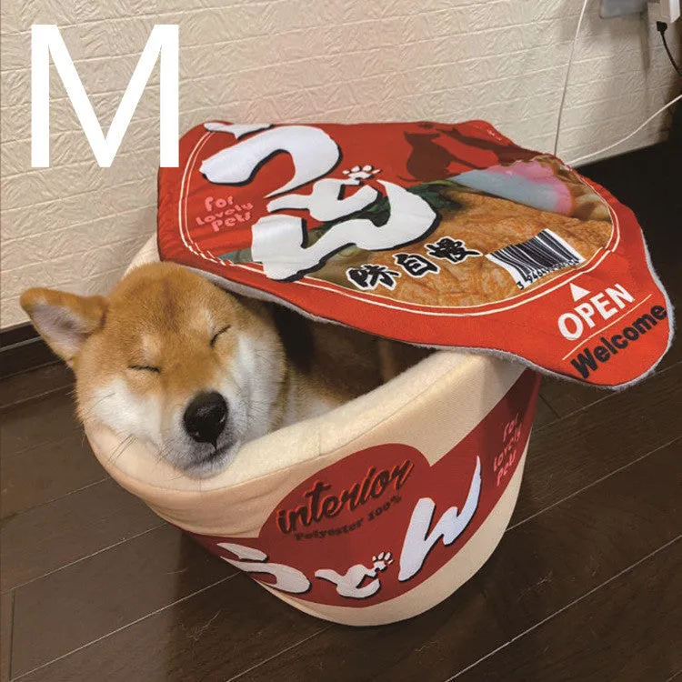 Ramen Bowl Pet Bed - Cozy Noodle Cup