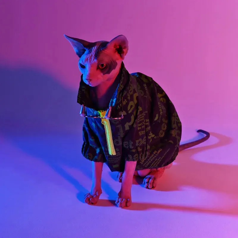 Reflective Cat Clothing with Zipper | Trendy Jacket for Sphinx, German, & Siamese | Easy On and Off Pet Apparel for Kittens