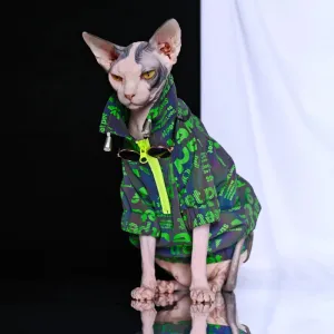 Reflective Cat Clothing with Zipper | Trendy Jacket for Sphinx, German, & Siamese | Easy On and Off Pet Apparel for Kittens