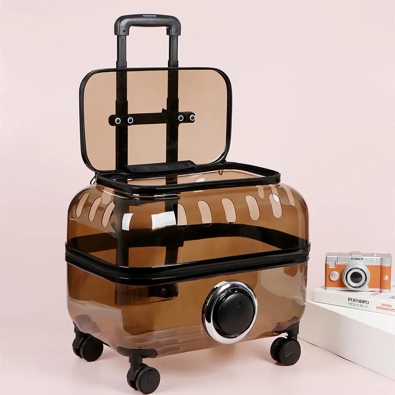 Transparent Pet Travel Trolley