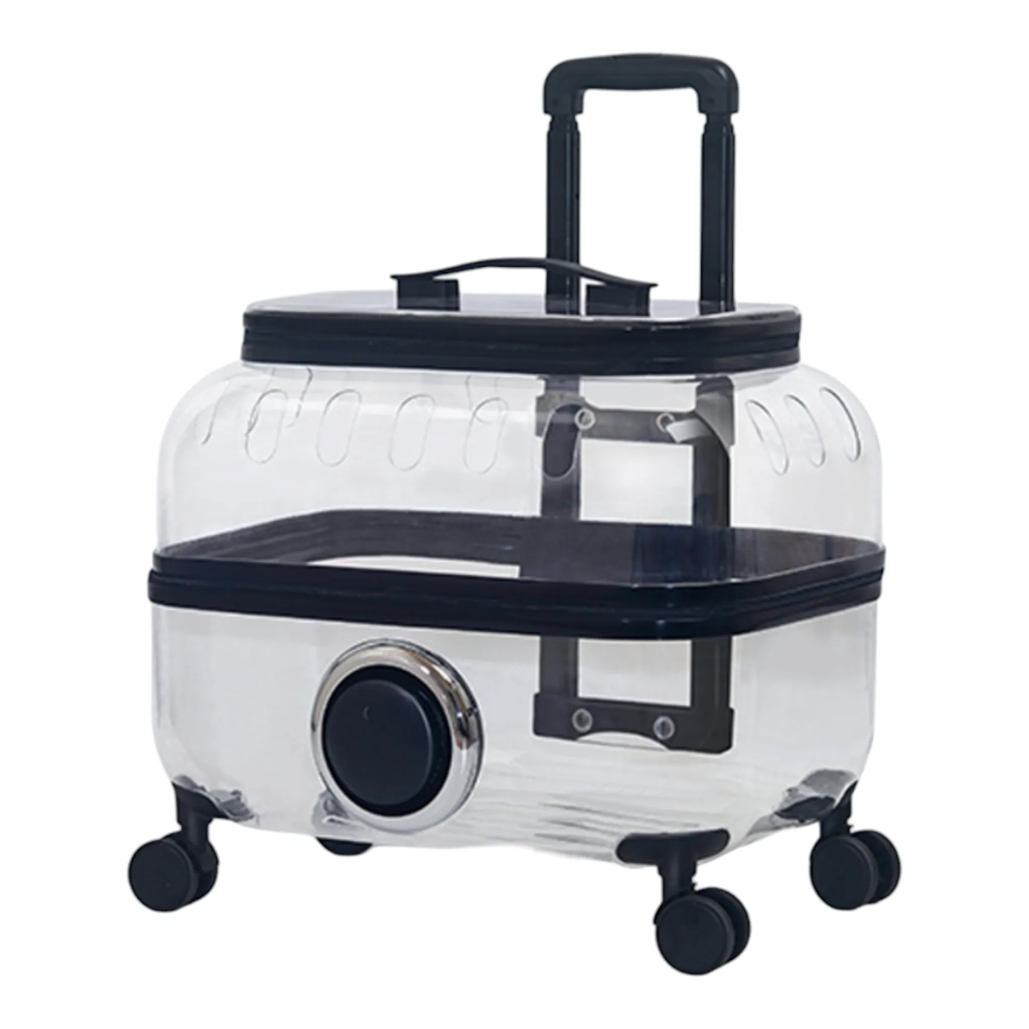 Transparent Pet Travel Trolley