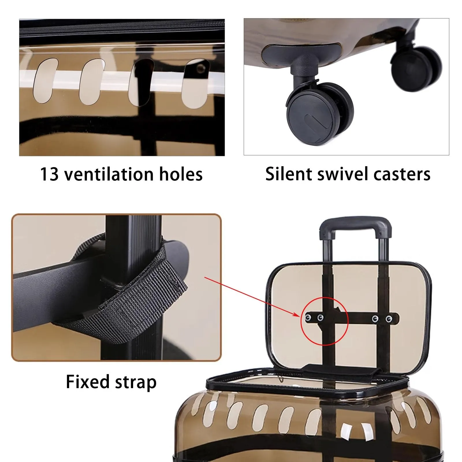 Transparent Pet Travel Trolley
