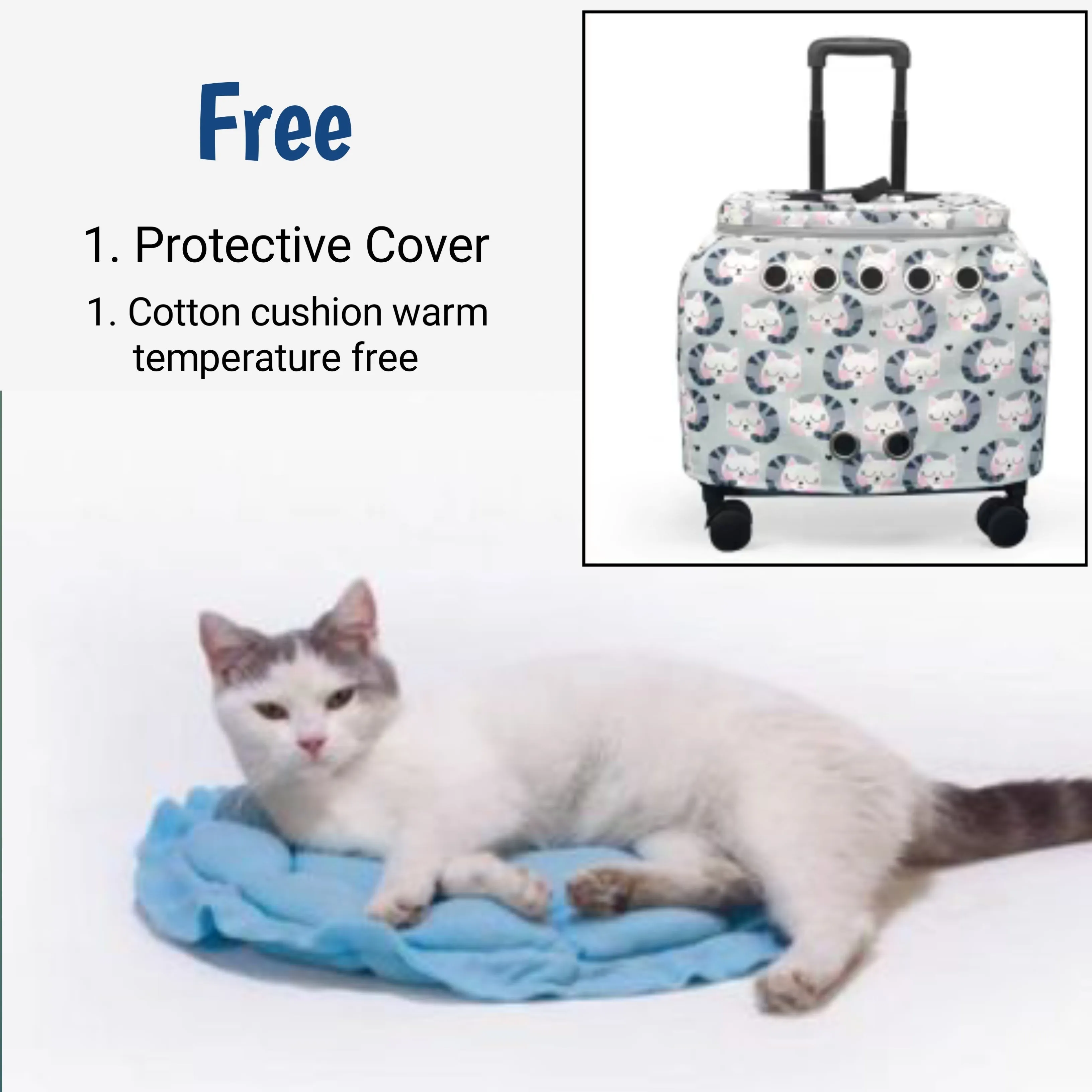 Transparent Pet Travel Trolley